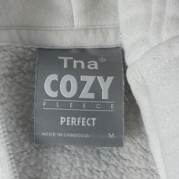 TNA COZY Fleece Perfect White Zip-Up Hoodie Size Medium Women's Heavy - Picture 6 of 10